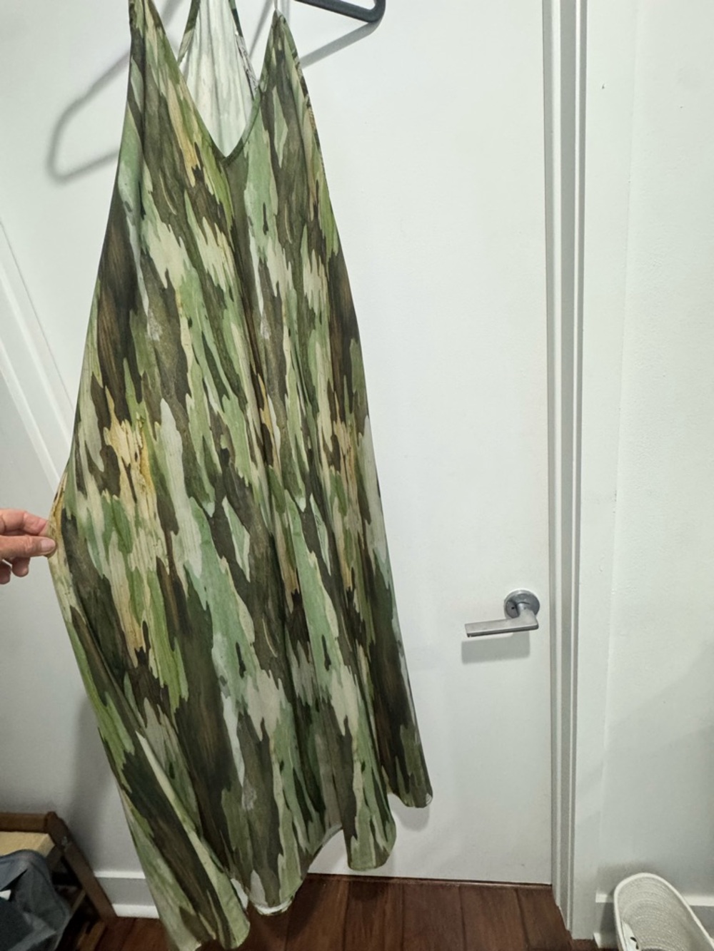 Women’s Camouflage Print Maxi Dress - V-Neck, Lightweight Flow